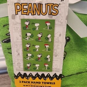 Peanuts Green Pickleball Snoopy Hand Towels